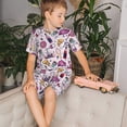 thumbnail image 4 of Balery Wine Conjunto de Pijama Infantil de Manga Corta con Estampado – Ropa de Dormir de Algodón Suave-4X-Large, 4 of 4