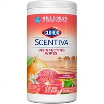 Grapefruit Scen Scentiva Bleach-Free Disinfecting Ready-To-Use Wipes, White - 75 Count