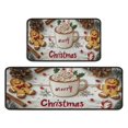 thumbnail image 2 of 2 Pcs Merry Christmas Kitchen Rugs and Mats Set Colorful Balls Pine Trees Snowflake Kitchen Rugs and Mats Anti Fatigue Kitchen Rugs and Matsfor Cook Home Decor (47x17+30x17 Inches), 2 of 7