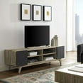 thumbnail image 7 of Modway Tread 70" Modern Wood TV Stand for TV up to 76" in Natural/Gray, 7 of 7
