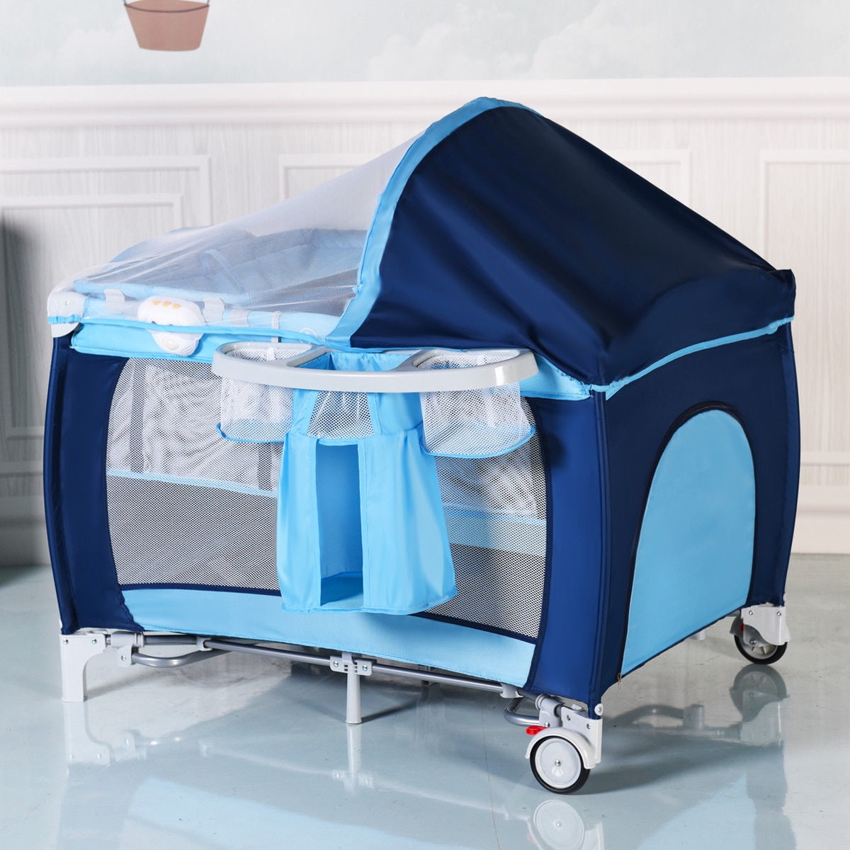 costway foldable baby crib playpen