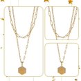 thumbnail image 3 of 2 PCS 14K Gold Plated Initial Necklace Dainty Layered Initial Necklaces DIY Making, 3 of 7