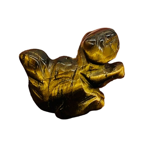 Nuts Animal Tigereye Squirrel Animal Figurine | 22x15x10mm | Golden Brown | 1 Beads