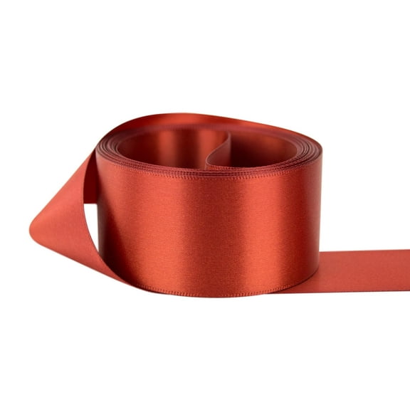 Ribbon Bazaar Double Faced Satin 1-1/2 inch Rust 50 yards 100% Polyester Ribbon