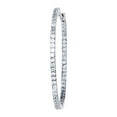 thumbnail image 2 of 925 Sterling Silver Womens Cubic Zirconia Single Row Endless Hoop Earrings 1.5mm Wide Hoop Earring for Women, 2 of 2