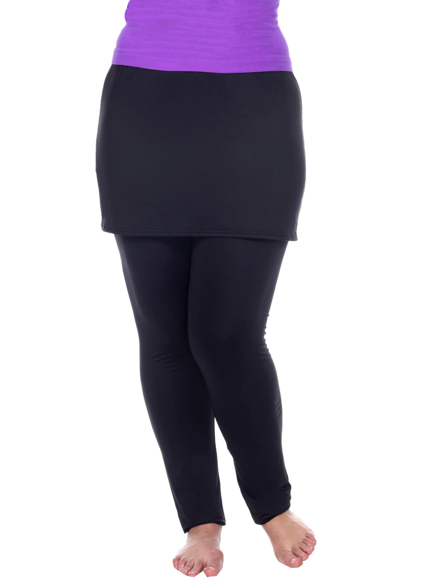 Memoi leggings skeggings skirt with leggings black purple m/l s/m 