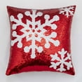 thumbnail image 2 of Cubiertas de Almohada de Navidad de Moda Y Fresca Navidad Roja Navidad de Dos Lados Brillante Copo de Nieve Reposacabezas de Ciervo Almohadas de Navidad Almohadas Decorativas, 2 of 2