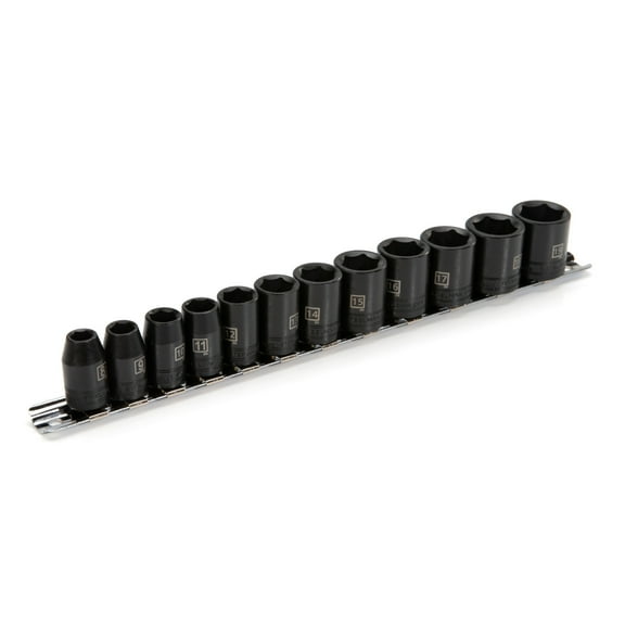 STEELMAN PRO 12-Pc 3/8 in. Drive Shallow 6-Point Metric Impact Socket Set, 78486