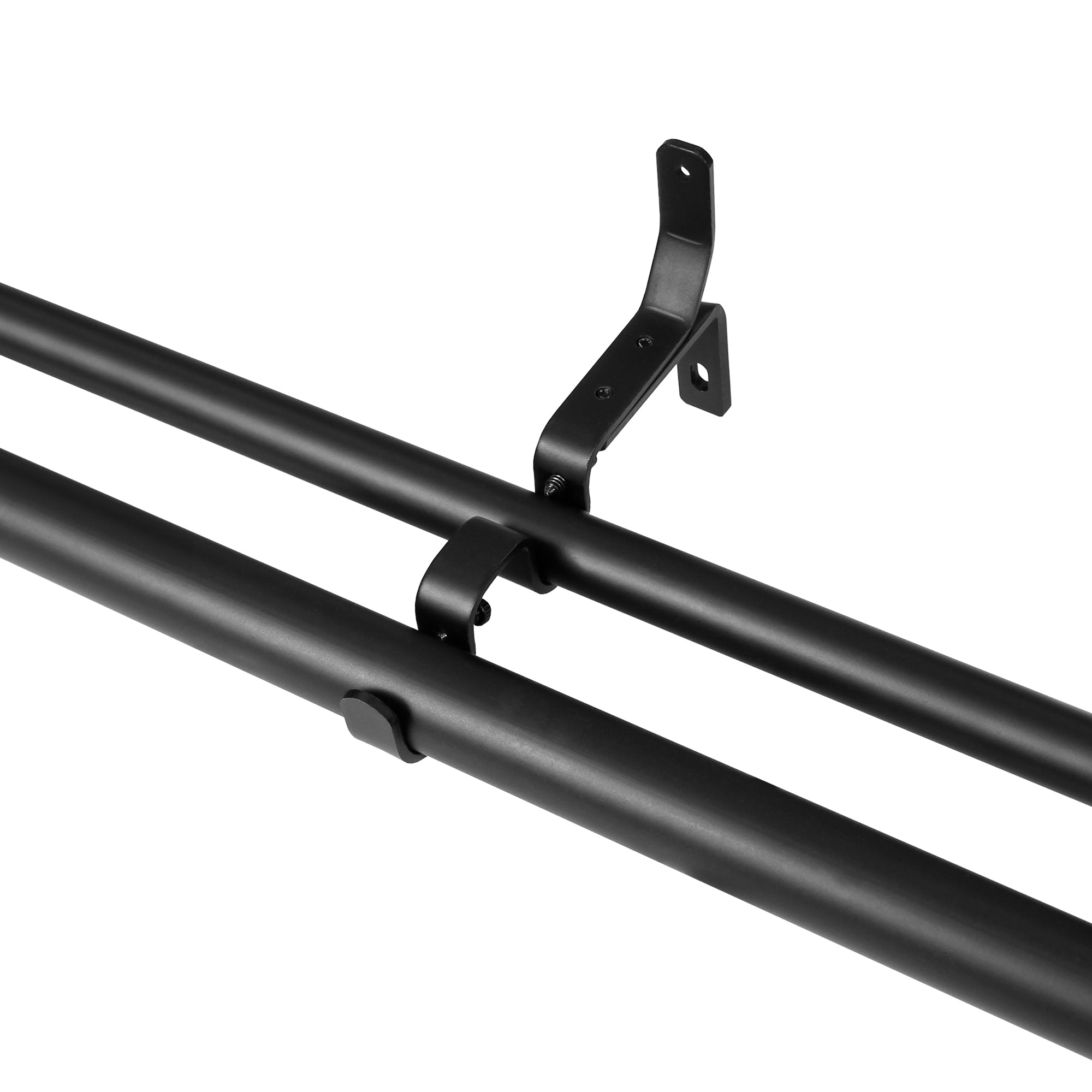 Double Curtain Rod Brackets 1" & 3/4" | 3-Pack | Heavy-Duty Metal Window Hardware for Layered Drapes & Sheers