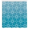 thumbnail image 3 of Blue and White Shower Curtain, Anchors Pattern Nautical Marine Navigation Sailing Travel Destination, Fabric Bathroom Set with Hooks, 69W X 75L Inches Long, Pale Blue White, by Ambesonne, 3 of 3