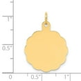 thumbnail image 2 of 14k Yellow Gold Solid Polished .011 Gauge Engraveable Scalloped Disc Charm 26x19mm Wide Pendant Necklace for Women, 2 of 2