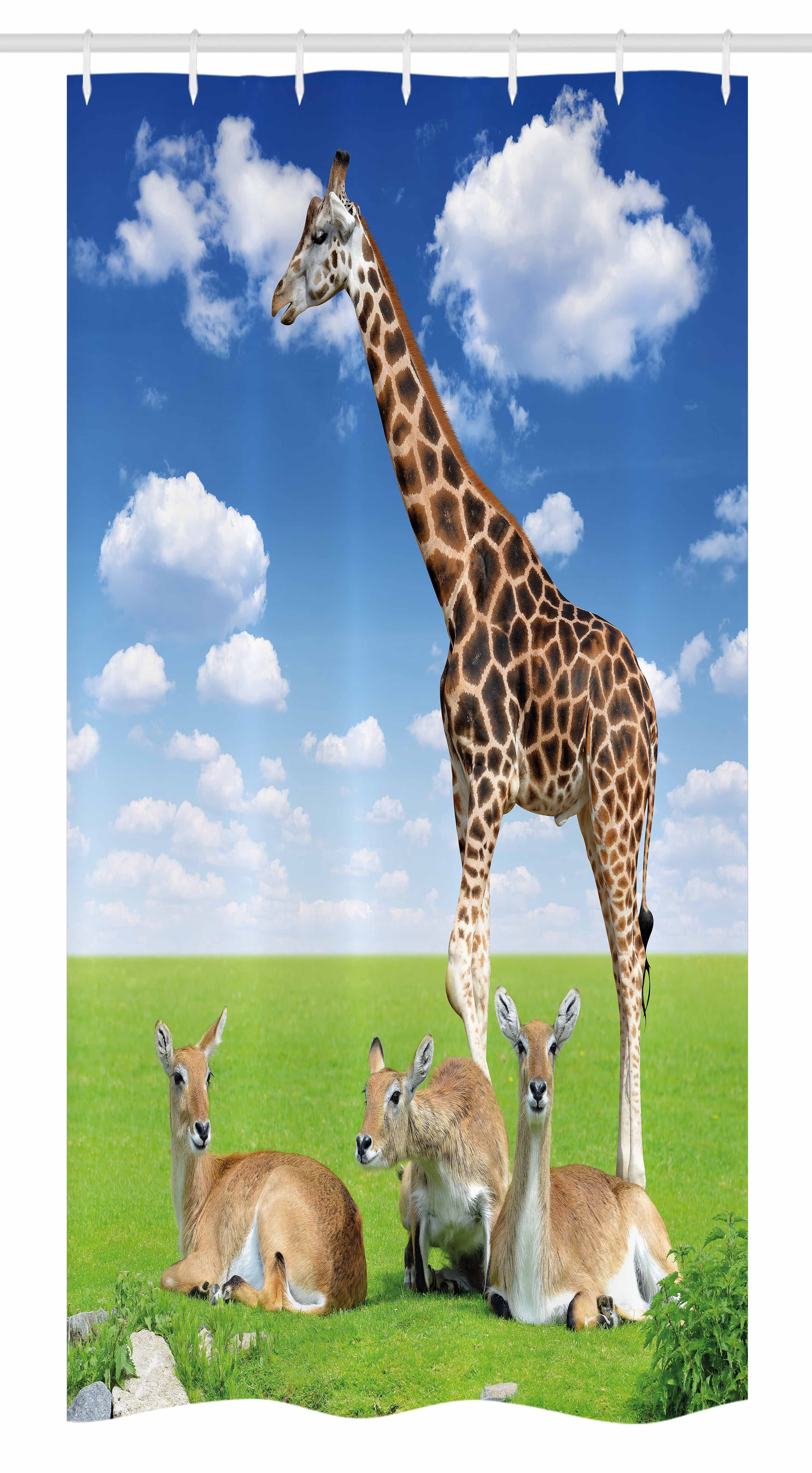 Giraffe Stall Shower Curtain, Antelope and Giraffe on ...
