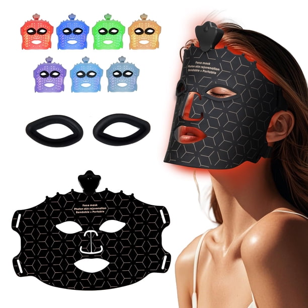 Mascarilla facial de fototerapia Facego 7 colores inalámbrica para mujer