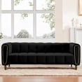 thumbnail image 6 of Atumon Couches and Sofaes, 83"L Velvet Sofa, Mid-Century Sofa Furniture, 3-Seat Velvet Upholstered Sofa with Metal Legs, Heavy Duty Sofa Couch for Living Room Apartment Office, Black, 6 of 10