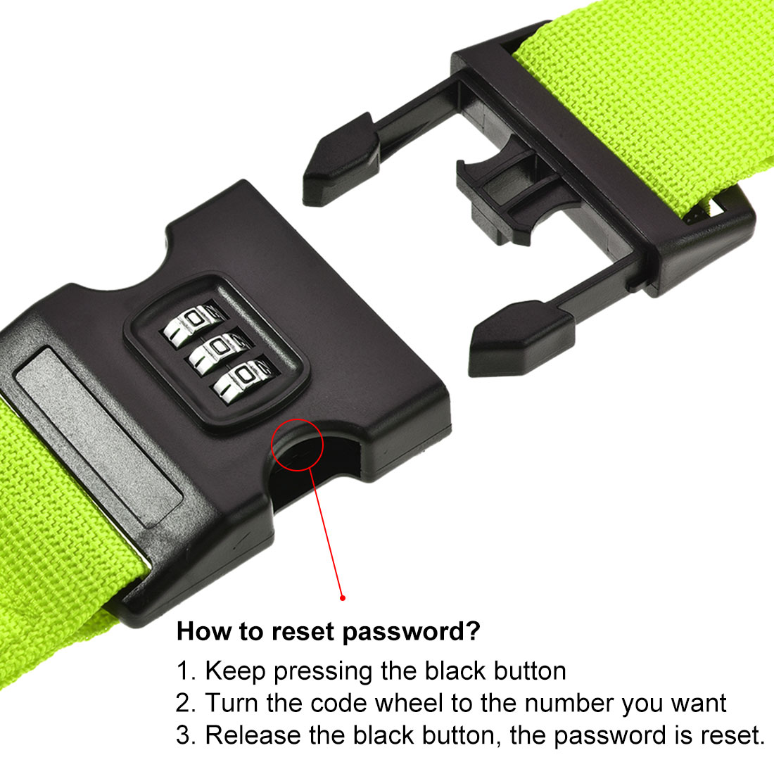 Unique Bargains Luggage Straps Suitcase Belts with Buckle PP Travel Packing Accessories Light Green