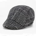 thumbnail image 4 of Gorro a cuadros de estilo coreano para otoño e invierno, boina cálida de tela cepillada, gorro para amantes, gorro de invierno., 4 of 6