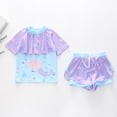 thumbnail image 2 of ZXLBBD Swimsuit for Girls 2 Piece Cute Ruffles Short Sleeve Sporty Rash Guard for Kids Youth Swim Suits Lightweight Vacation Outfit, 2 of 4
