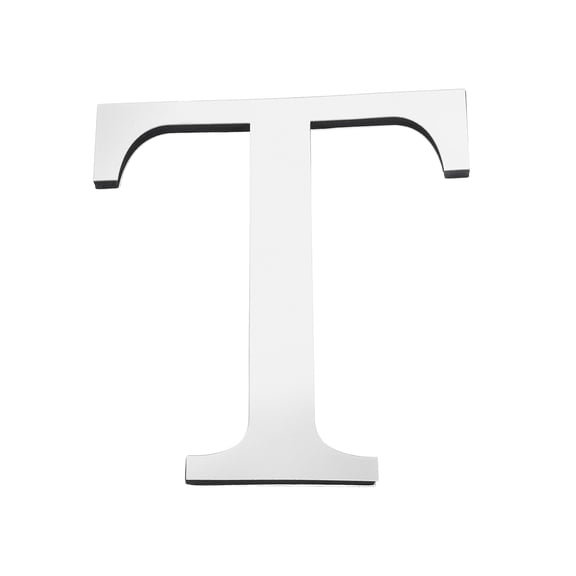 Uxcell 7.87 Inch 3D Acrylic Alphabet Mirror Wall Stickers Letter T Self Adhesive Letter Sign for Home Decoration Silver