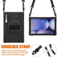 thumbnail image 4 of For Samsung Galaxy Tab S10 Ultra/S9 Ultra/S8 Ultra Case 14.6 inch SM-X920/SM-X910/SM-X900, 360 Hand Strap, Shoulder Strap, Kickstand, Rugged Drop Protection, Black, 4 of 7
