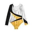thumbnail image 3 of Aislor Girls Long Sleeve Shiny Ballet Dance Leotard Gymnastics Athletic Bodysuit Jumpsuit Dancewear Gold 10, 3 of 7