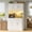 White, variant on Bestier 71" Kitchen Pantry Cabinet with Charging Station and LED Light, Farmhouse Storage Cabinet with Microwave Shelf, 6 Hooks, Paper Towel Holder, Drawer and Adjustable Shelves, White