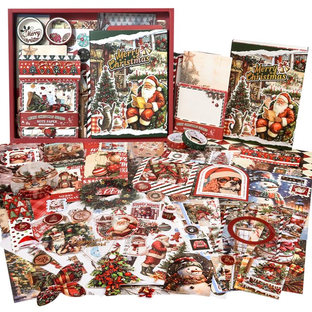 Kit de manualidades OFFIGIFT, kit de álbumes de recortes vintage para Navidad