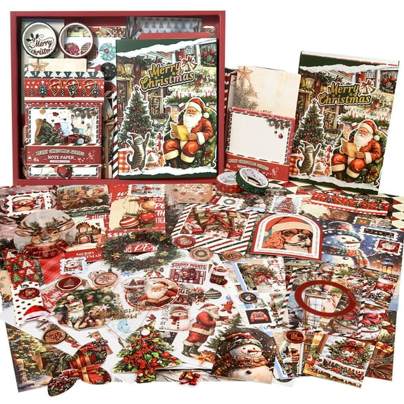 Kit de manualidades OFFIGIFT, kit de álbumes de recortes vintage para Navidad