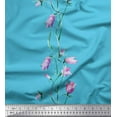 thumbnail image 1 of Soimoi Georgette Viscose Fabric Leaves & Wild Flower Decor Fabric Printed Yard 42 Inch Wide, 1 of 1