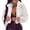 White, variant on HWRETIE Women Faux Furry Fluffy Turn Down Collar Short Loose Coat Casual Outerwear