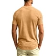 thumbnail image 6 of IhhxPro Big & Tall Men's Cotton Linen Short Sleeve Tee Ribbed Shoulder T-Shirt Breathable Slim Fit Crewneck M-3XL, 6 of 8