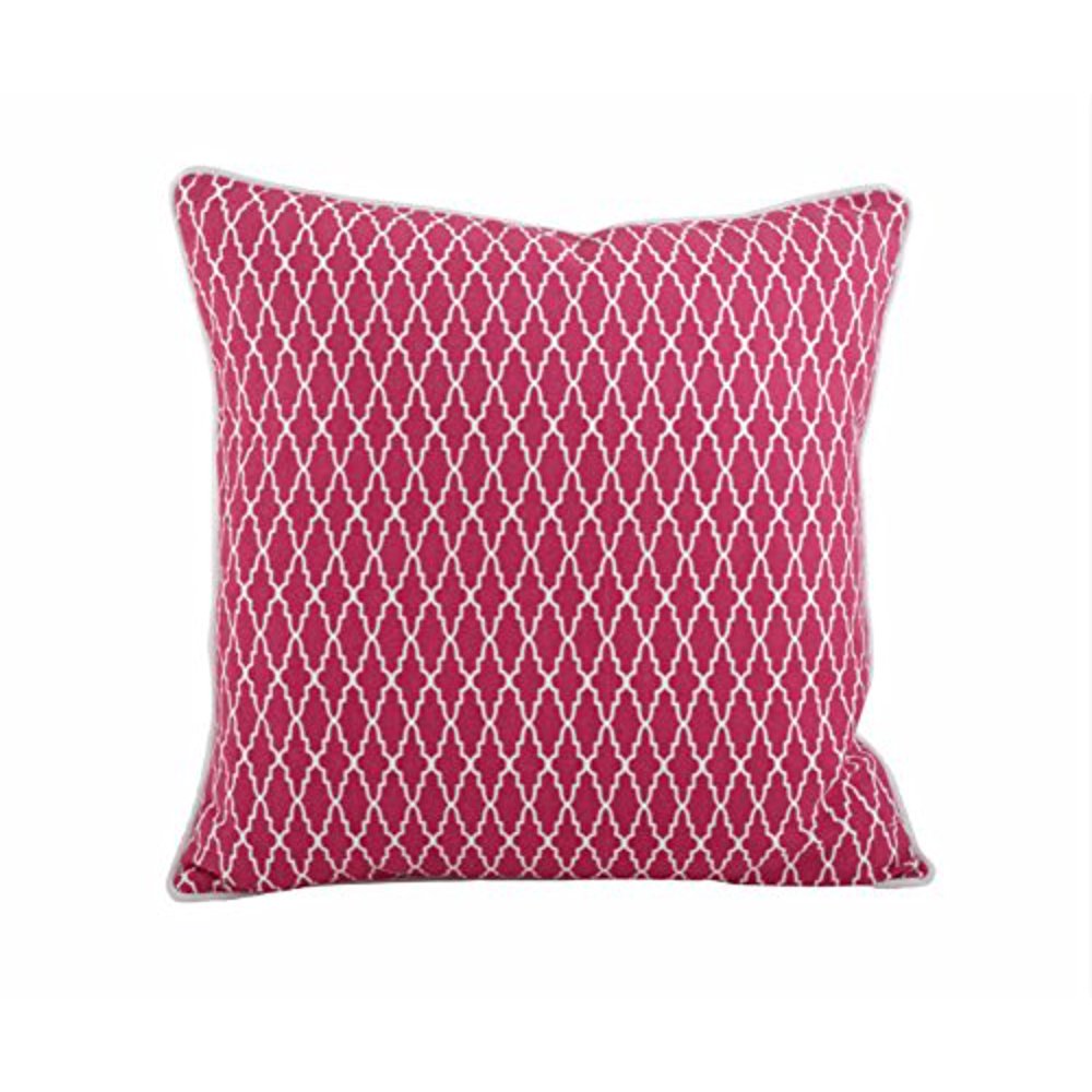 Printed Ikat Design Down Filled Decorative Throw Pillow (Fuschia
