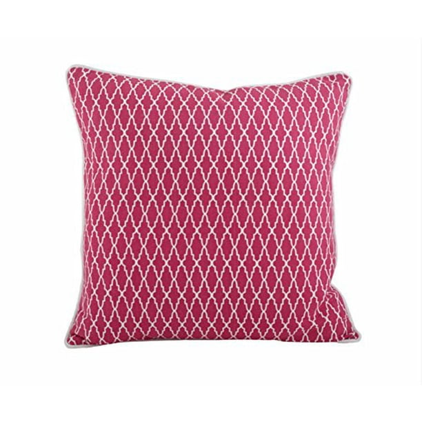 Printed Ikat Design Down Filled Decorative Throw Pillow (Fuschia
