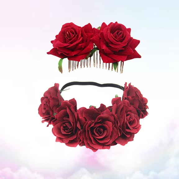 OATIPHO 2Pcs Lightweight Flower Hair Band Bridal Headband Suitable for Photo Shoots and Parties