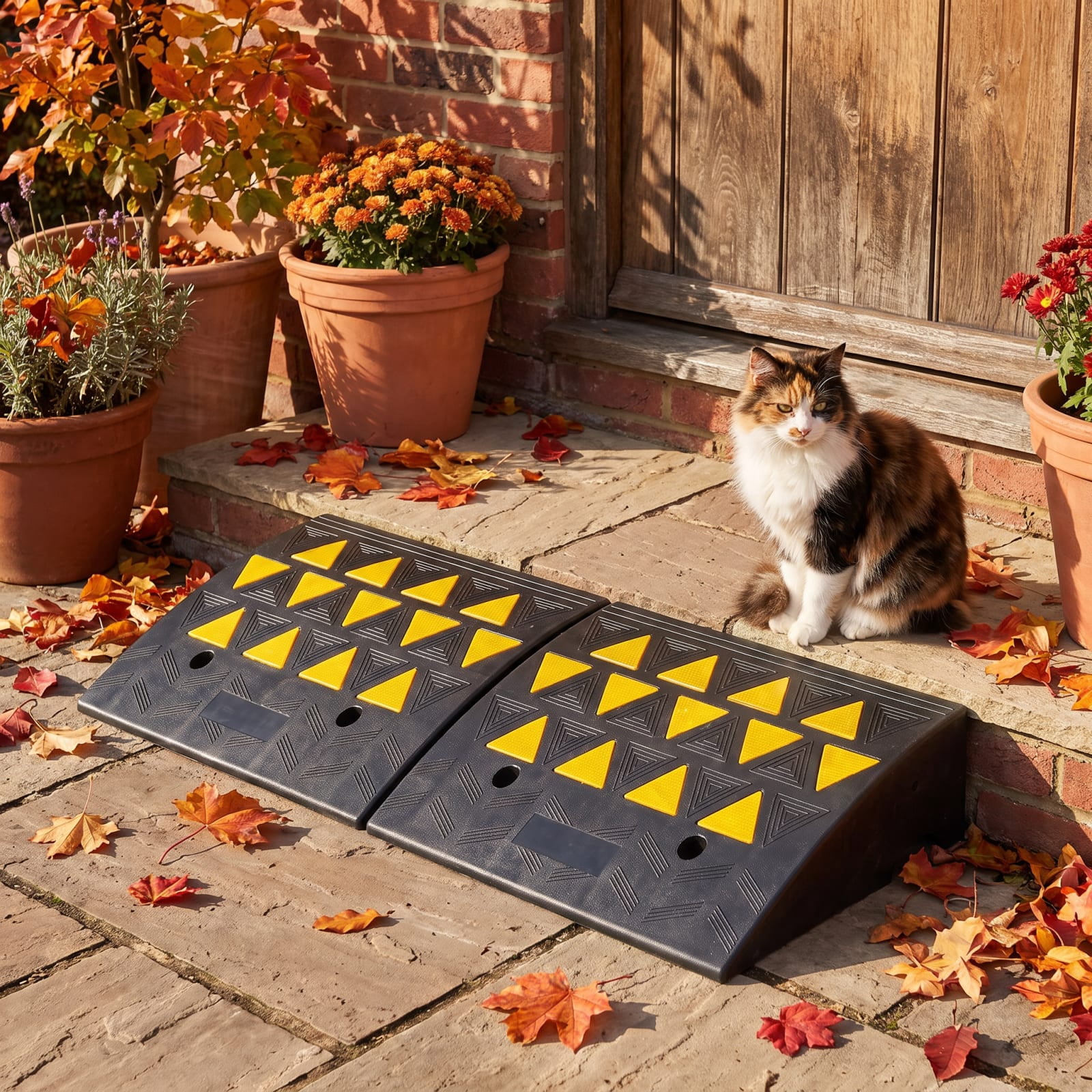 Biotree Driveway Threshold Ramps with 6 Inch Rise for Medium Trucks, 2 Pcs, Black
