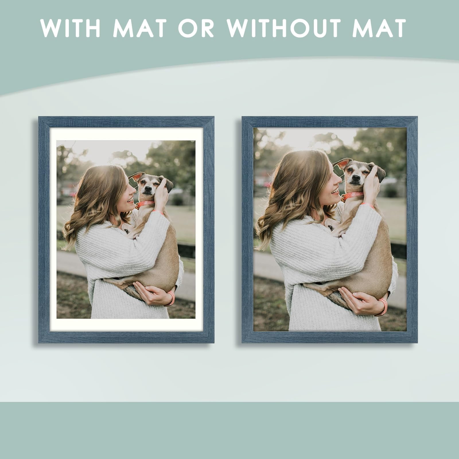 Golden State Art 1-Opening 12 x 16 Inch Matted to 11 x 14 Inch Wall Mounting Picture Frames, Blue, 1 Pack