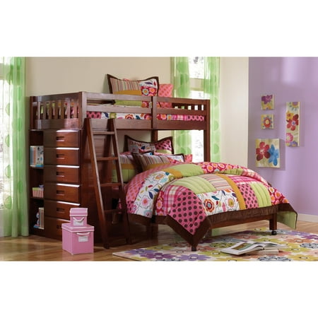 Donco Kids Twin over Full Tall Loft Bed - Merlot