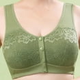 thumbnail image 2 of SMihono Daisy Bras for Older Women Front Closure Push Up Bras for Women No Underwire Plus Size Front Button Sports Bras Green 38/85, 2 of 6