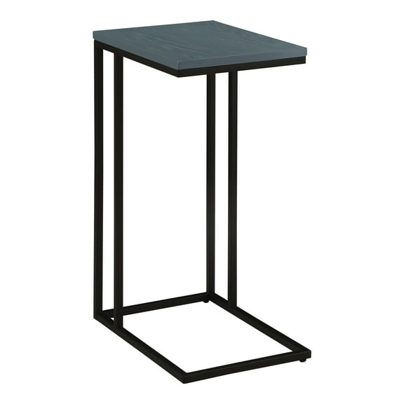 Furniture of America Vidan Rustic Metal C-Shaped Side Table in Antique Blue