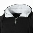 thumbnail image 3 of Fleece Hoodies for Men Quarter Zip Hooded Sweatshirt Winter Sherpa Lined Pullover Top Casual Warm Hoody Drawstring Workout Gym Sports Outdoor Sportwear with Pockets, 3 of 6