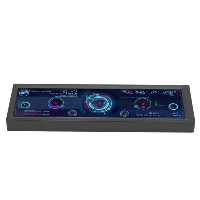 Moniteur de Température d'Ordinateur 8,8 Pouces, Écran LCD HD IPS 1920x480, Affichage Secondaire CPU PC, Affichage de Température PC, Affichage d'Expansion Externe pour RPi pour Linux