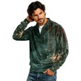 thumbnail image 4 of Christmas Corduroy Sweatshirt for Men , Long Sleeve Quarter Zip Collar Drop Shoulder Fall Winter Loose Fit Soft Comfy Casual Pullover Top Green 2XL, 4 of 5