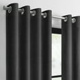thumbnail image 6 of Eclipse 100% Blackout Curtain, Larissa Solid Grommet Curtain, 95 in Long x 50 in Wide, Textured, Onyx Black, 6 of 10