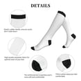 thumbnail image 5 of Lsque White Pattern Sport Compression Socks for Men & Women 15-20 mmHg Knee High Nurse Pregnant Running Medical and Travel Athletic, 5 of 6