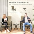 thumbnail image 4 of Outsunny 3PCs Glider Rocking Chairs with Table for Patio Garden Brown, 4 of 10