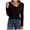 Black, variant on Women's Long Sleeve Twist Front Wrap Top Asymmetrical V-Neck Slim Fit Blouse for Work, Date Casual Wear (Blue, XXL)