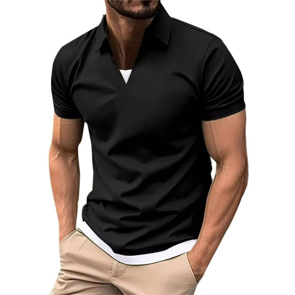 FhsagQ Men's Shirts Mens Shirts Tops 12 Comfortsoft Mens Muscle Slim T Shirts V Neck Longline Shirt Gym Workout Athletic Tees Shirts for Men Black Men's Shirts Tops Black 5-Pack Black S