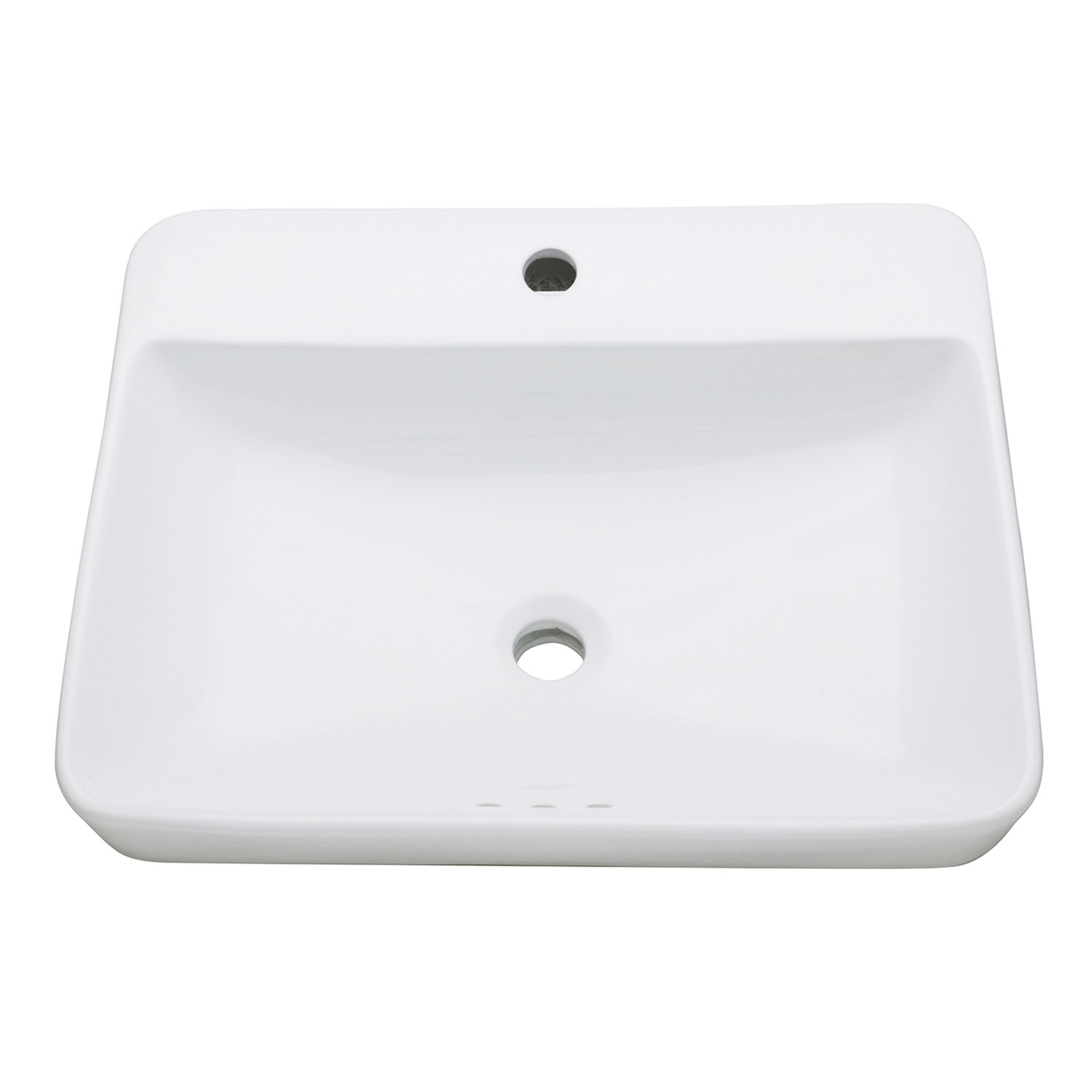 Kingston Brass EV2318 Century 23-Inch Rectangular Ceramic Drop-In Bathroom Sink (Single Hole) in White