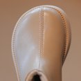 thumbnail image 5 of Otqutp House Boots for Toddler Fashion Winter Children Boots for Boys and Girls Flat Bottom Non Slip Solid Color Pearl Back Zipper Plush Warm and Comfortable(Khaki,10-10.5 Years), 5 of 5