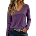 thumbnail image 2 of Long Sleeve Shirts for Women Fall Outfit 2026 Fashion Casual T Shirt V Neck Basic Loose Tunic Tops 2XL, 2 of 7