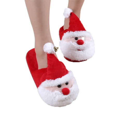 

Christmas Slippers Non-skid 3D Santa Warm Winter Sandals House Slippers for Kids & Adults